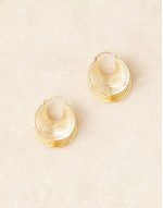 textured statement hoop earrings in gold