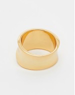 Curve 14k gold plated ring with malachite detail