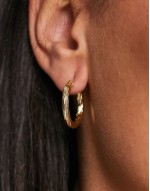 18k plated vintage medium hoops in gold