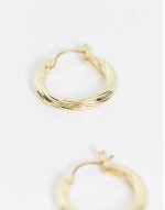 18k plated vintage medium hoops in gold