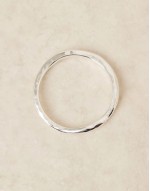 polished hammered bangle in sterling silver