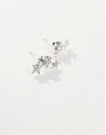 multigem star crawler earrings in sterling silver