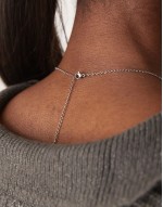 Lost Souls stainless steel star and pearl pendant necklace in silver