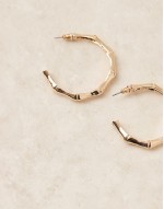 41mm hoop earrings with bamboo detail in gold tone