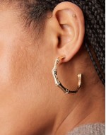 41mm hoop earrings with bamboo detail in gold tone