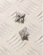 square stud earrings in silver