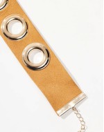 choker with faux suede and eyelet design