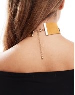 choker with faux suede and eyelet design