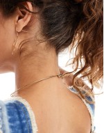 unisex choker necklace with faux amber stone