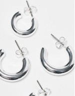 2-pack everyday hoop earrings in plated sterling silver