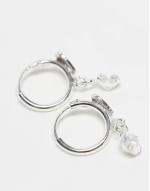 heart huggie earrings with cubic zirconia in sterling silver