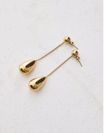 Emma waterproof stainless steel drop pendant earrings in gold