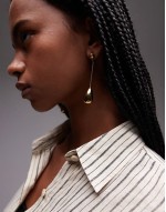 Emma waterproof stainless steel drop pendant earrings in gold