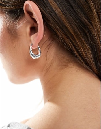 oval hoop earrings in sterling silver
