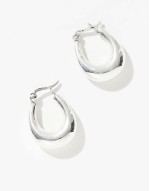 oval hoop earrings in sterling silver