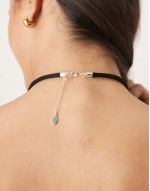 statement swirl shell cord necklace in silver