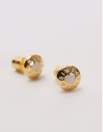 2 In A Group BIMBA Y LOLA logo stud earrings in gold and ivory