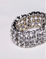 bangle bracelet with all over crystal design in silver tone