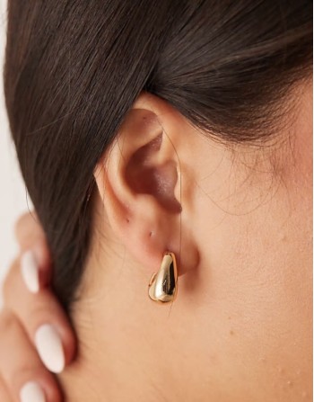 mini molten hoop earrings in gold