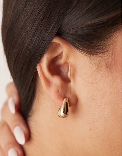 mini molten hoop earrings in gold