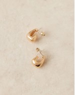 mini molten hoop earrings in gold