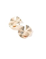 statement round pleated stud earrings in gold