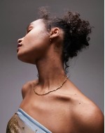 Pablo waterproof stainless steel twisted snake chain necklace in gold tone