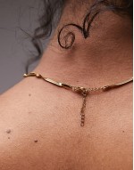 Pablo waterproof stainless steel twisted snake chain necklace in gold tone