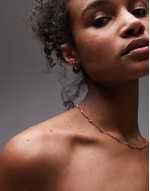 Pablo waterproof stainless steel twisted snake chain necklace in gold tone