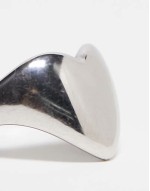 Lost Souls stainless steel puffy heart ring in silver