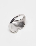 Lost Souls stainless steel puffy heart ring in silver