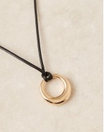 dome pendant cord necklace in gold
