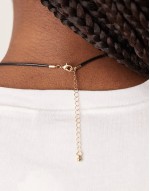 dome pendant cord necklace in gold