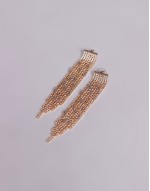 drop earrings in cubic zirconia crystal drench design in gold tone