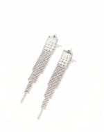 pearl embellished drop earrings in silver
