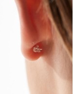 tiny crescent stud earrings in sterling silver