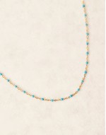 Lost Souls stainless steel 18ct gold plated enamel turquoise beaded choker necklace