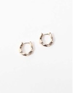 hoop earrings with twisted huggie detail in gold tone
