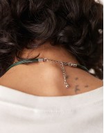 necklace with multi rope detail in silver tone